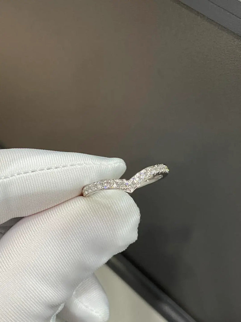 Aureline-Jewelry V Shape Round Cut Lab Diamond Eternity Ring