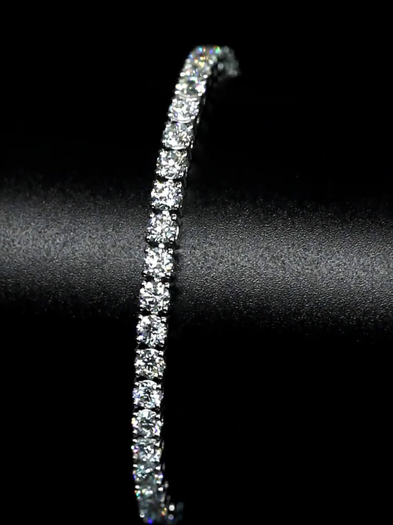 Aureline-Jewelry Each 0.15-carat Round Lab-Grown Diamond Tennis Bracelet 18K Gold