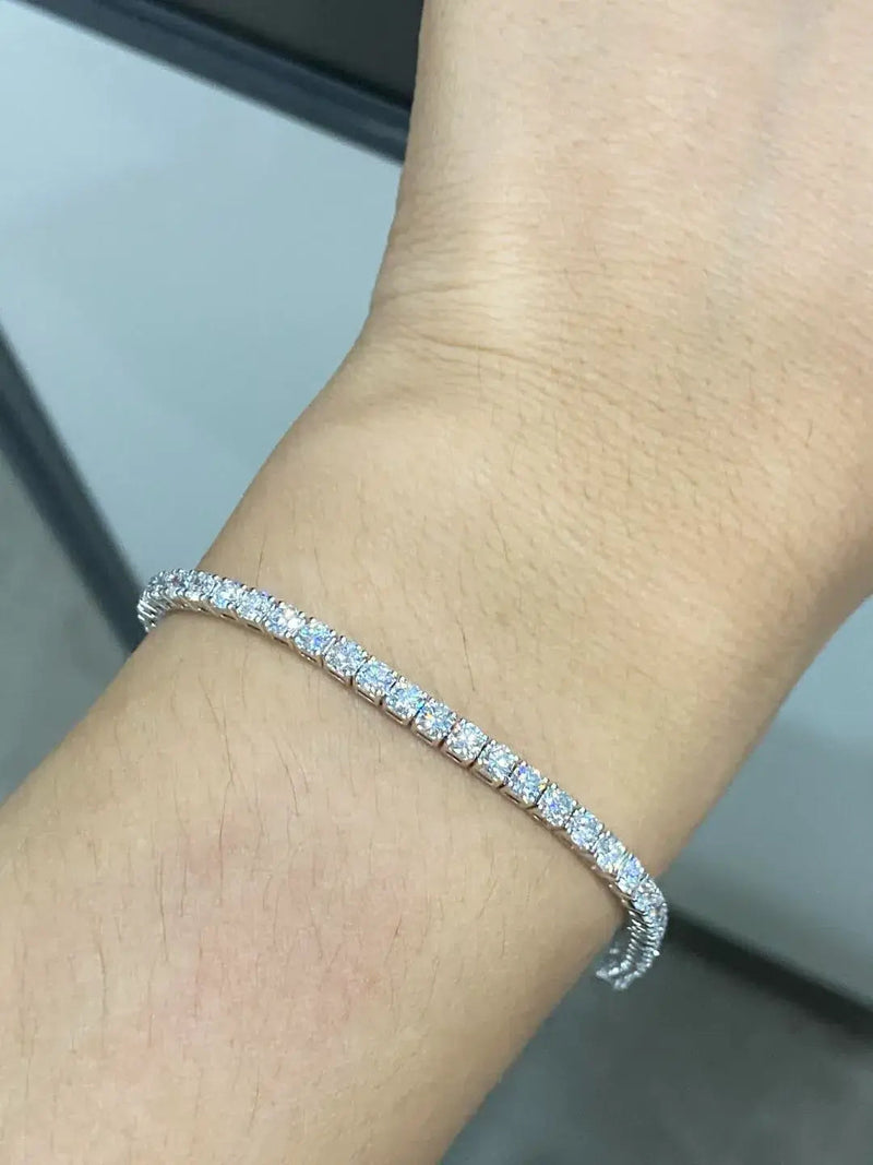 Aureline-Jewelry Round Lab Grown Diamond Tennis Bracelet