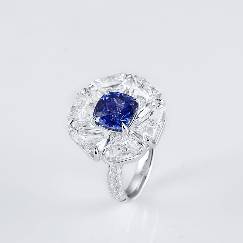 Aureline-Jewelry Lab-Grown Ruby Ring with White Sapphire 14k Gold