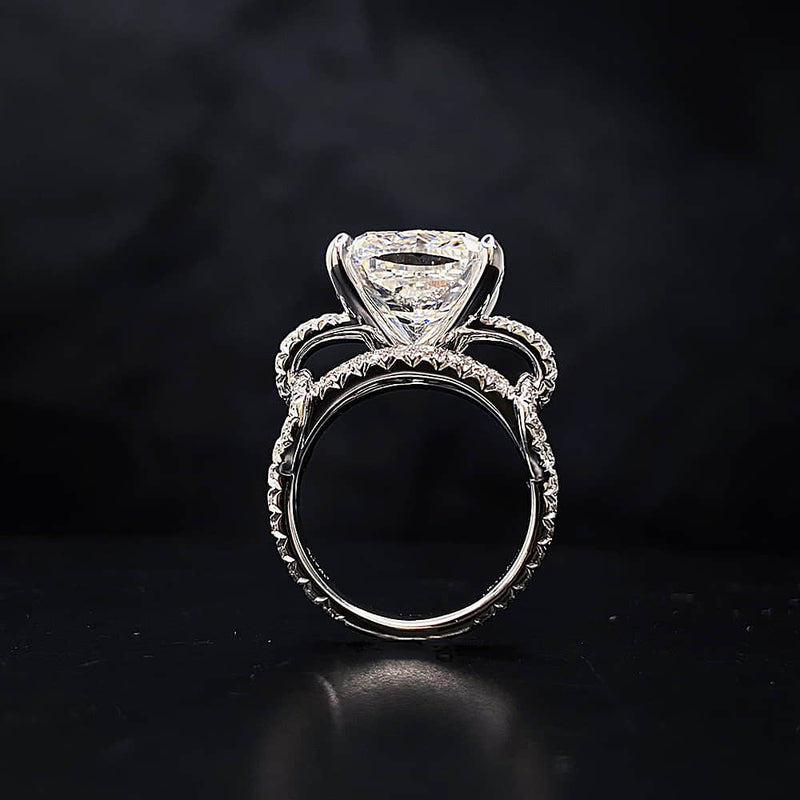 Aureline-Jewelry Luxurious 10 Carat Cushion Cut Lab Diamond Knot Ring