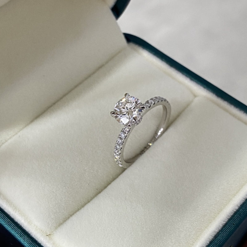 Aureline-Jewelry Pave Round Lab Diamond Engagement Ring
