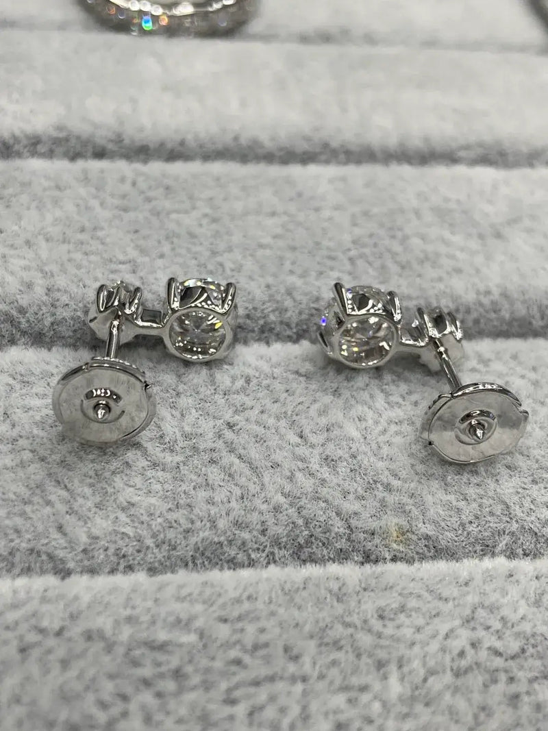 Aureline-Jewelry 1.36ctw Double Lab Diamond Hoop Earrings, Round & Princess Cut