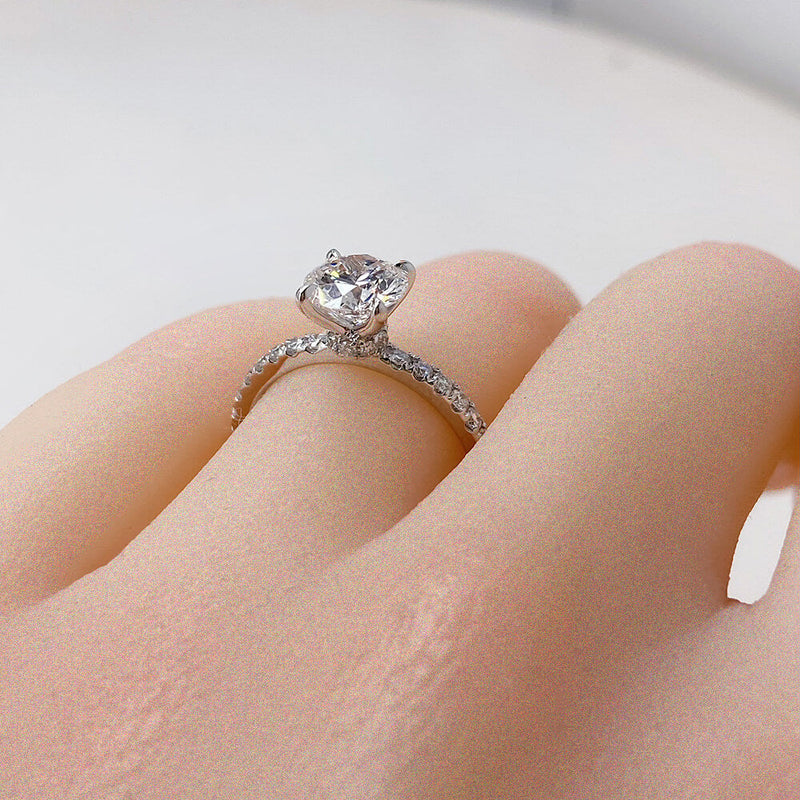 Aureline-Jewelry Pave Round Lab Diamond Engagement Ring