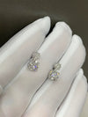 Aureline-Jewelry 1.36ctw Double Lab Diamond Hoop Earrings, Round & Princess Cut