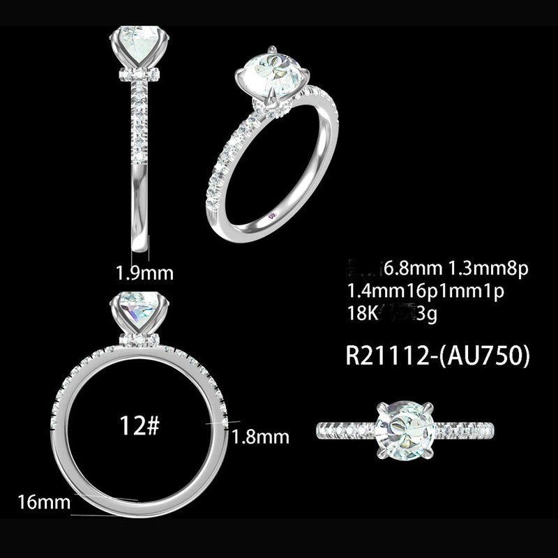 Aureline-Jewelry Pave Round Lab Diamond Engagement Ring