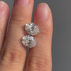 Aureline-Jewelry Oval Lab Grown Diamond Studs 6 Prong Earrings (4.13 Ct. Tw.)