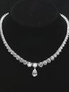Aureline-Jewelry 60CTW Tennis Necklace with Pear and Round Lab Grown Diamond