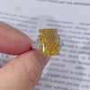 Aureline-Jewelry 10 Carat Fancy Vivid Yellow Radiant Cut Lab Diamond Three Stones Ring