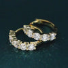 Aureline-Jewelry 5 Stone Round Lab Grown Diamond Hoop Earrings 18K Gold (1.30 Ct. Tw.)