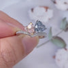 Aureline-Jewelry 2.35 CTW Pink and Blue Two Stone Lab Diamond Ring
