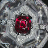 Aureline-Jewelry Lab Grown Ruby And Diamond White Crystal Ring 14K Gold