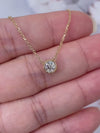 Aureline-Jewelry 0.3CT Solitaire Lab Diamond Bridesmaid Necklace 18K Gold