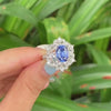 Aureline-Jewelry Versatile Lab Sapphire and Diamond Convertible Ring/Pendant 14K Gold