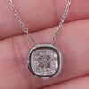 Aureline-Jewelry 1 CT Princess Cut Lab Diamond Bezel Necklace 18K Gold