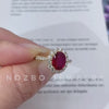 Aureline-Jewelry 2 Carat Ruby Ring with Lab Grown Diamonds