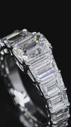 Aureline-Jewelry Emerald Cut Lab Diamond Eternity Ring with Gradient Diamonds