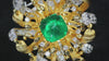 Aureline-Jewelry Lab Grown Emerald and Diamond Brooch 14K Yellow Gold
