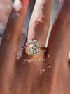 Aureline-Jewelry 5 Carat Cushion Cut Lab Diamond Ring 14K Gold