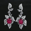 Aureline-Jewelry Lab-Grown Ruby And Diamond Earrings 14k Gold