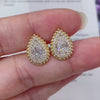 Aureline-Jewelry Unique Pear Cut Lab Diamond Teardrop Stud Earrings (2.00 Ct. Tw.)