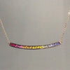 Aureline-Jewelry NOZBO 18K Gold Colored Sapphire Rainbow Smile Necklace