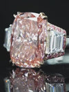 Aureline-Jewelry 4 Carat Fancy Vivid Pink Cushion Cut Lab Grown Diamond Ring 18K Gold