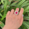 Aureline-Jewelry Lab-Grown Ruby Ring with White Sapphire 14k Gold