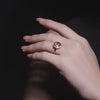 Aureline-Jewelry NOZBO Invisible Set Natural Rainbow Sapphire Statement Ring 18K Rose Gold