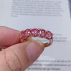 Aureline-Jewelry Round Cut Pink Lab Diamond Five Stone Ring