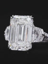 Aureline-Jewelry Three Stones Ring 12ct Emerald Cut Lab Grown Diamond