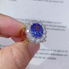 Aureline-Jewelry Blue Sapphire Double Band Cocktail Ring 18K gold