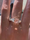 Aureline-Jewelry 3.98 CTW Princess Cut Pink Diamond Three-Stone Ring