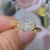 Aureline-Jewelry 3 CT Oval Lab Diamond East West Engagement Ring 18K Gold