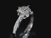 Aureline-Jewelry Unique Snowflake Lab Diamond Ring 18K Gold Halo - Pave Engagement Ring