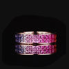Aureline-Jewelry NOZBO Double Row Rainbow Sapphire Invisible-Set Ring 18K Rose Gold