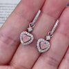 Aureline-Jewelry Detachable Heart Pink Lab Diamond Hoop Earrings