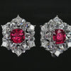 Aureline-Jewelry Lab Grown Diamond and Ruby Stud Earrings 14K Gold