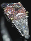 Aureline-Jewelry 3.98 CTW Princess Cut Pink Diamond Three-Stone Ring