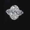 Aureline-Jewelry 10 CT Oval and Half Moon Lab Grown Diamond Three Stone Engagement Ring