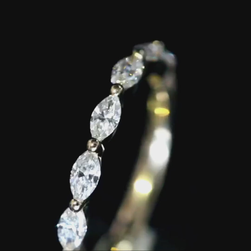 Aureline-Jewelry Marquise Lab Diamond Stacking Ring (0.36 Ct. Tw.)