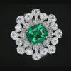 Aureline-Jewelry Lab-Grown Emerald and Diamond Cocktail Ring In 14k Gold