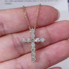 Aureline-Jewelry 1.17 Ct Lab Diamond Cross Necklace 18K Gold