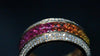 Aureline-Jewelry Natural Sapphire Rainbow Band Invisible-Setting with Diamonds in 18K Gold