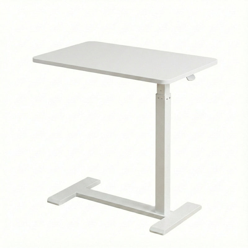 Overbed Table with Wheels Pneumatic Height Adjustable Tilting Desktop Mobile Standing Desk Rolling Laptop Desk for Bed Sofa or Hospital Use